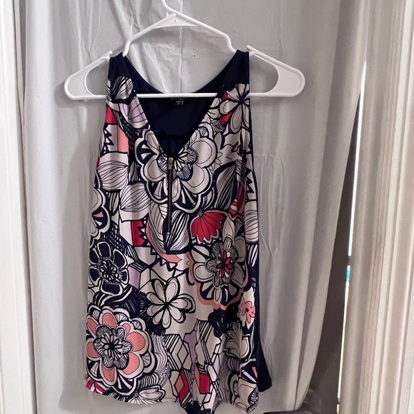 EXPRESS blue floral sleeveless top size s - Picture 1 of 3